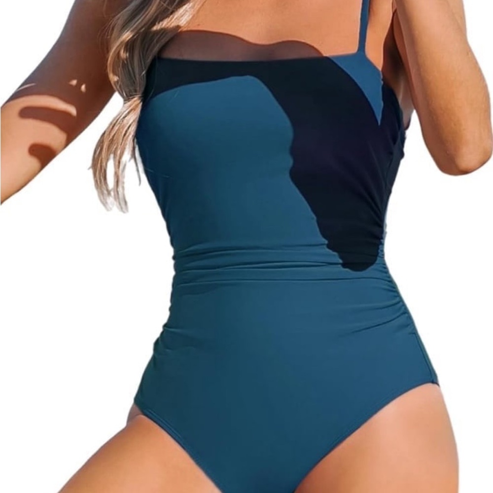 Cupshe Deep Teal Spaghetti-Strap One-Piece Swimsuit